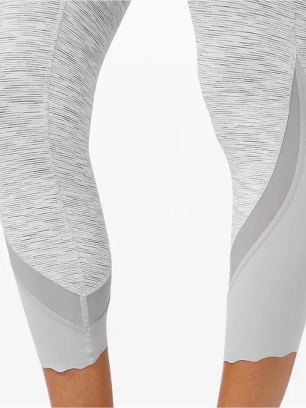 Lululemon Wunder Under Crop II *Roll Down Scallop* We Are From Space Nimbus Sz 6 - Picture 3 of 13